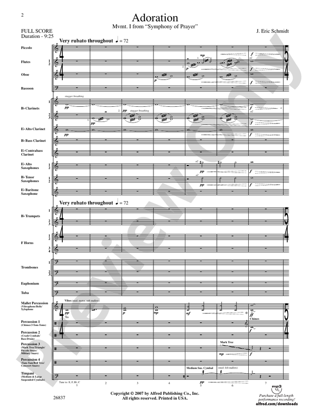 Adoration (Movement 1 from Symphony of Prayer) - Concert Band Conductor Score & Parts (Digital Download)