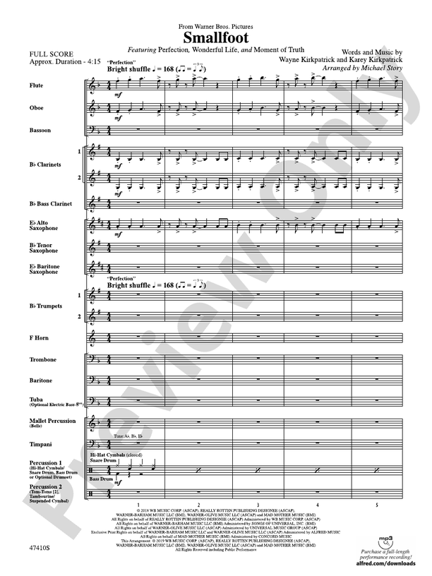 Smallfoot - Concert Band Conductor Score & Parts (Digital Download)