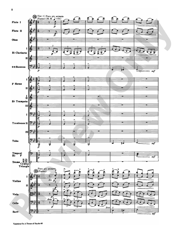 Variations on a Theme of Haydn – Full Orchestra Conductor Score & Parts (Digital Download)