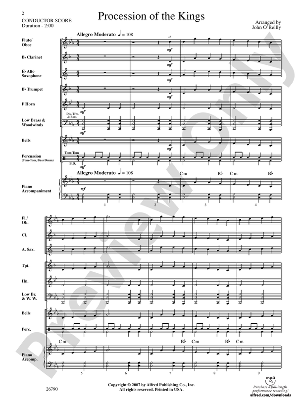 Procession of the Kings - Concert Band Conductor Score & Parts (Digital Download)