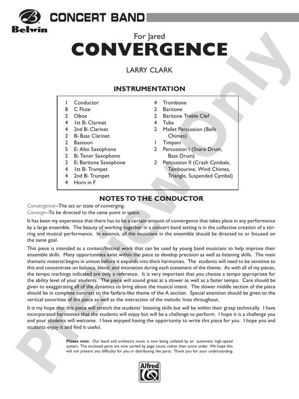 Convergence - Concert Band Conductor Score & Parts (Digital Download)
