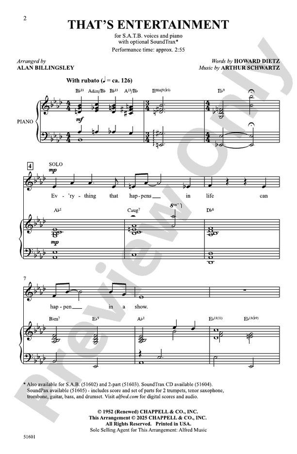 That's Entertainment - SATB Choral Octavo (Digital Download)