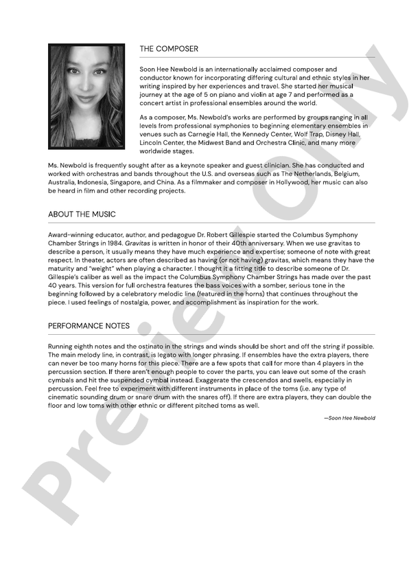 Gravitas – Full Orchestra Conductor Score & Parts (Digital Download)