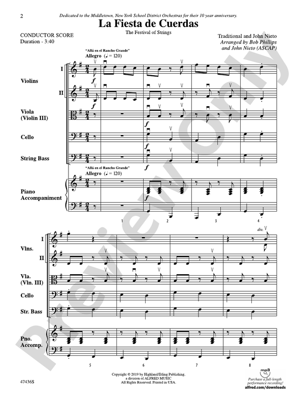 La Fiesta de Cuerdas - String Orchestra Conductor Score & Parts (Digital Download)