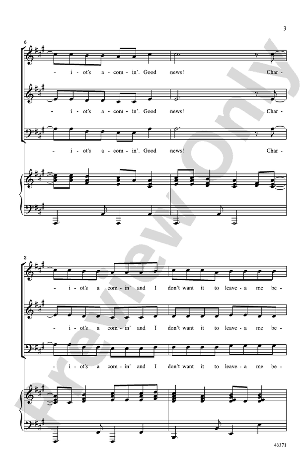 Good News! Chariot's A-Comin' – SAB Choral Octavo (Digital Download)