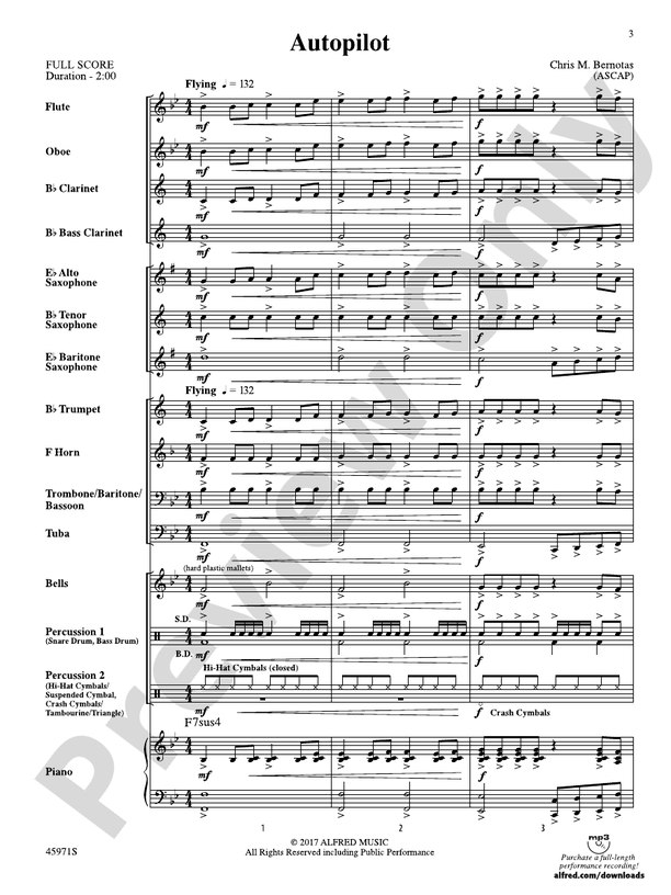 Autopilot - Concert Band Conductor Score & Parts (Digital Download)