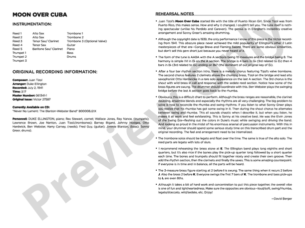 Moon over Cuba - Jazz Ensemble Conductor Score & Parts (Digital Download)