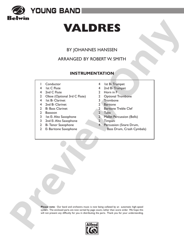 Valdres - Concert Band Conductor Score & Parts (Digital Download)