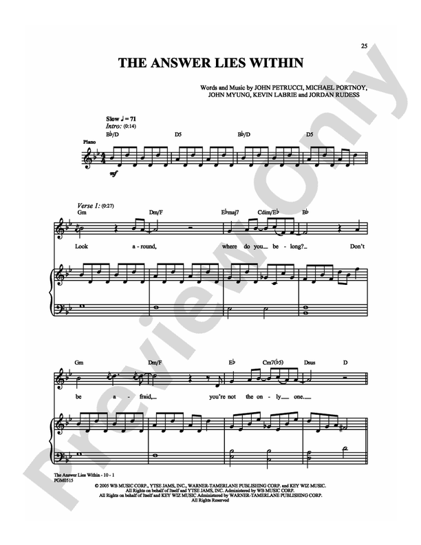 The Answer Lies Within - Guitar TAB (Digital Download)