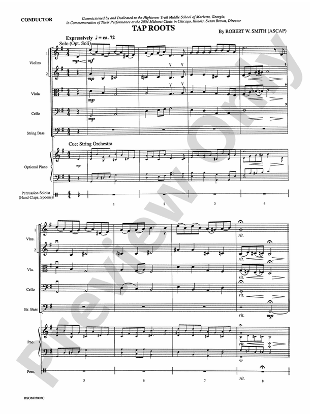 Tap Roots – String Orchestra Conductor Score & Parts (Digital Download)