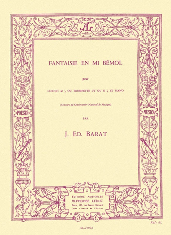 Barat - Fantasy in Ebmaj - Bb Cornet or Trumpet/Piano Accompaniment Leduc AL21923