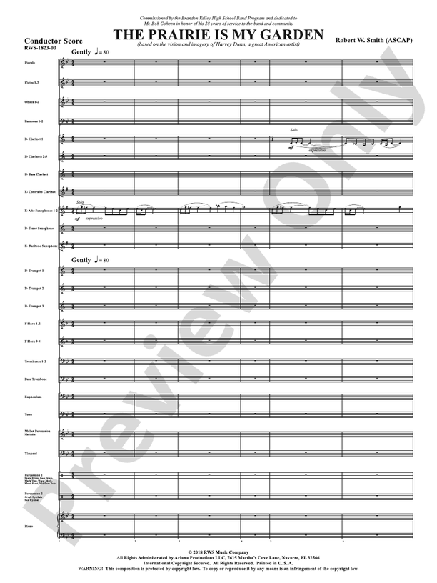 The Prairie Is My Garden - Based on the Vision and Imagery of Harvey Dunn, a Great American Artist - Concert Band Conductor Score & Parts(Digital Download)