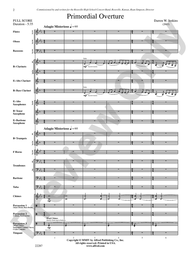 Primordial Overture - Concert Band Conductor Score & Parts (Digital Download)