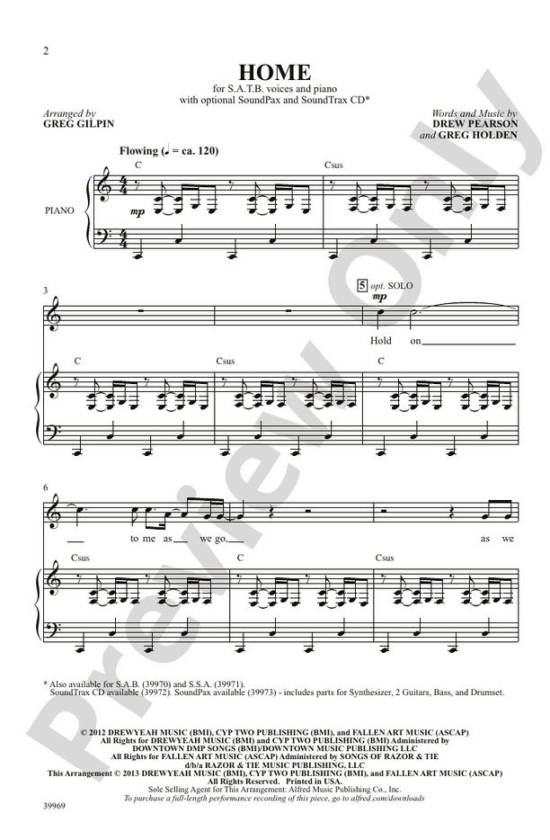 Home - Arr. Greg Gilpin – SATB Choral Octavo (Digital Download)