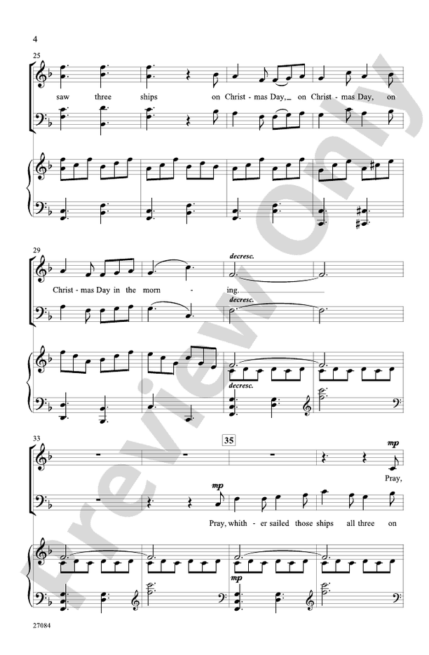 I Saw Three Ships - Arr. Brian Lewis – SATB Choral Octavo - Digital Sheet Music Download (Digital Download)