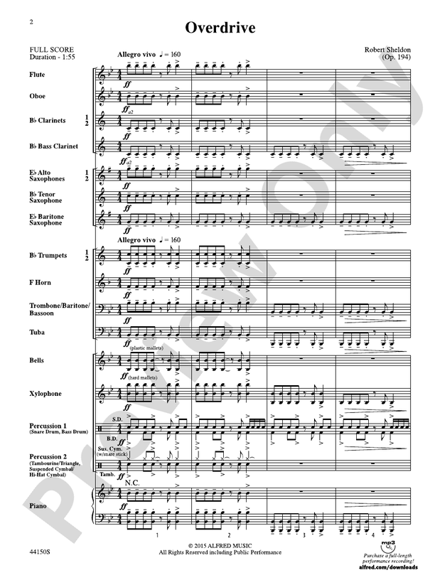 Overdrive - Concert Band Conductor Score & Parts (Digital Download)