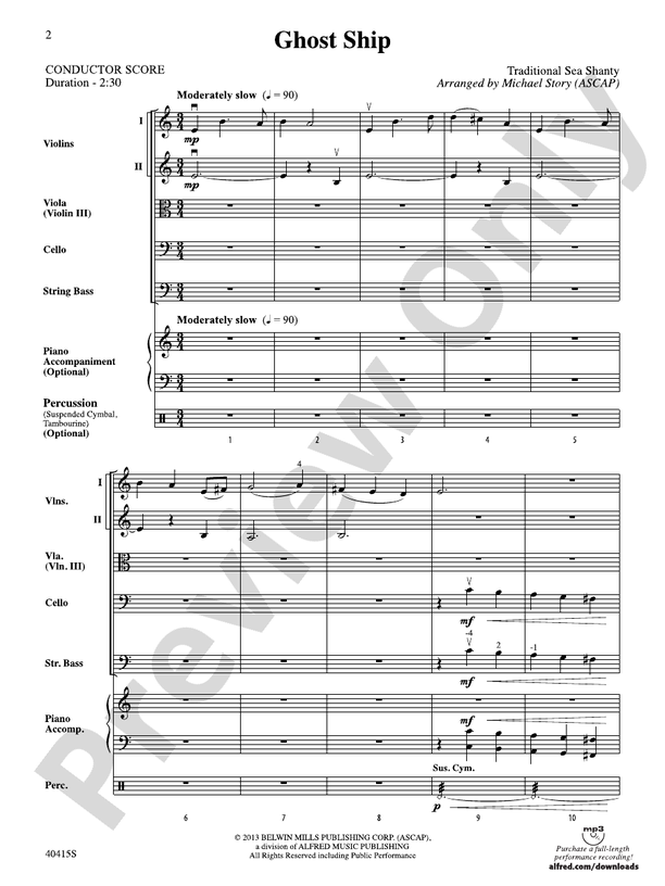 Ghost Ship – String Orchestra Conductor Score & Parts (Digital Download)