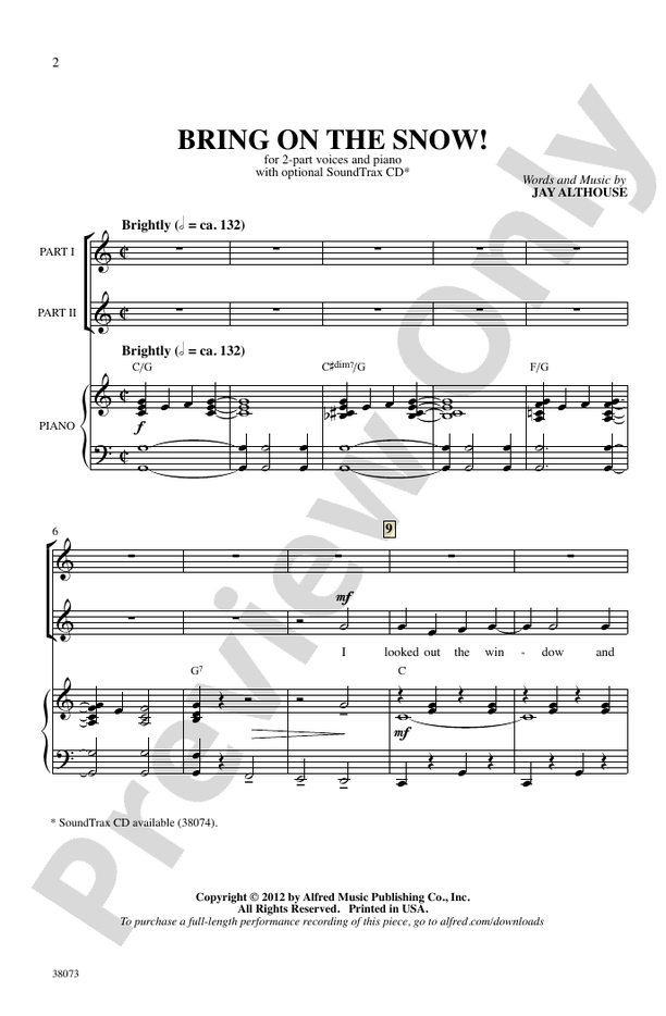 Bring On the Snow! – 2-Part Choral Octavo (Digital Download)