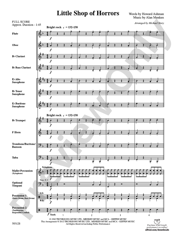 Little Shop of Horrors - Concert Band Conductor Score & Parts (Digital Download)
