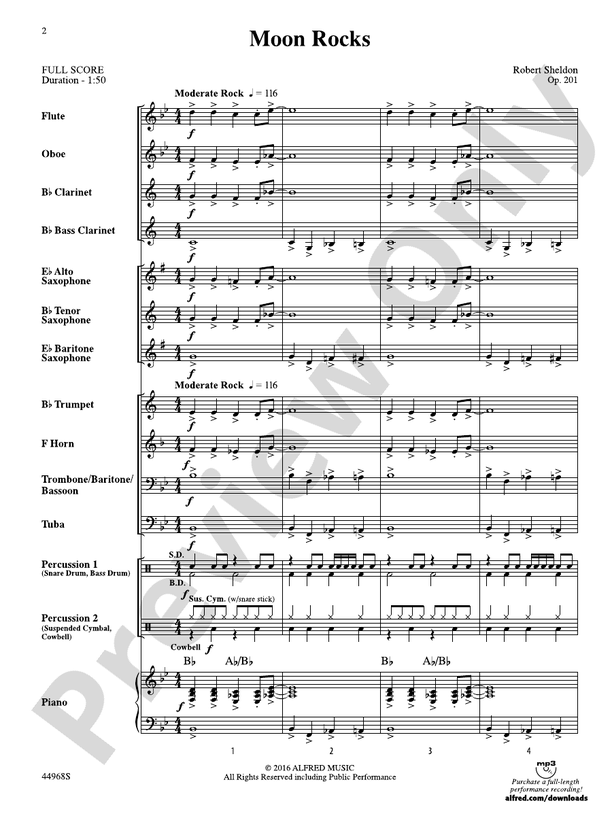 Moon Rocks - Concert Band Conductor Score & Parts (Digital Download)