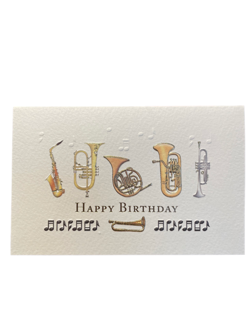 Greeting Card Happy Birthday Brass Instruments