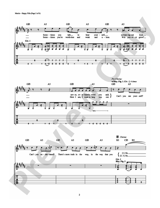 Happy Pills - Guitar TAB (Digital Download)