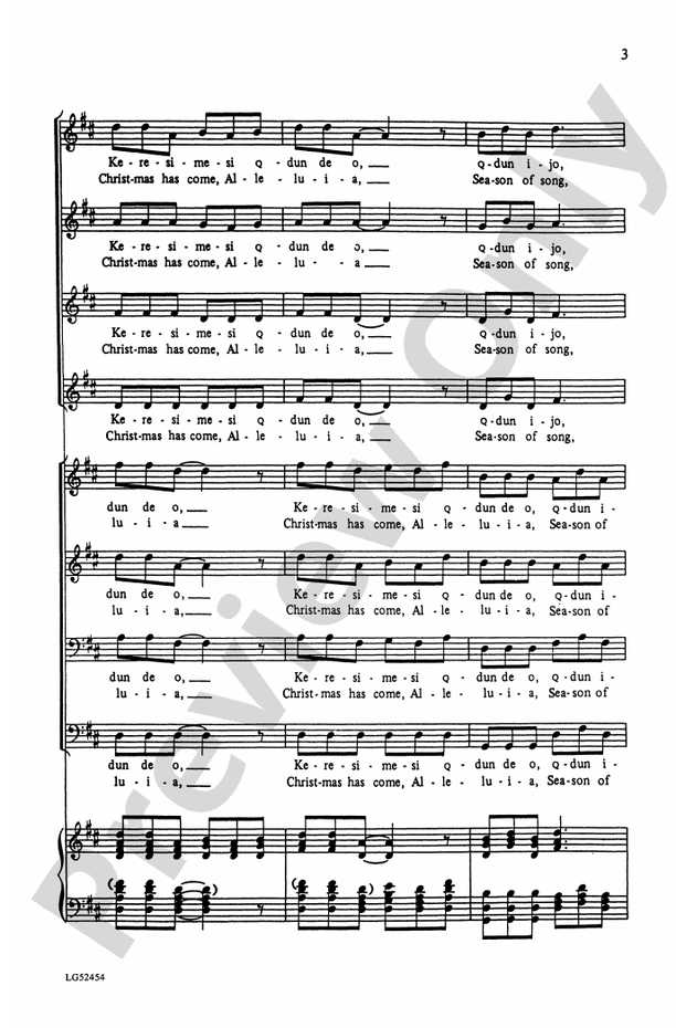 Keresimesi Qdun De O – SATB Choral Octavo (Digital Download)