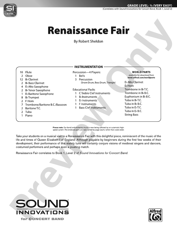 Renaissance Fair - Concert Band Conductor Score & Parts (Digital Download)