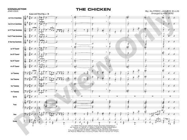 The Chicken (Grade 3) – Jazz Ensemble Conductor Score & Parts (Digital Download)