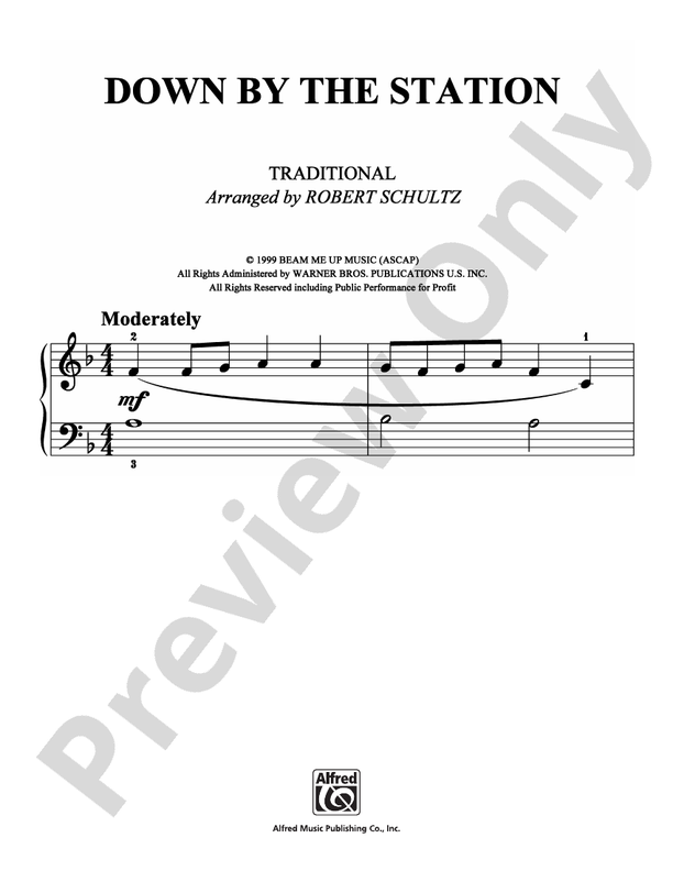 Down By the Station - Arr. Robert Schultz - Easy Piano (Digital Download)
