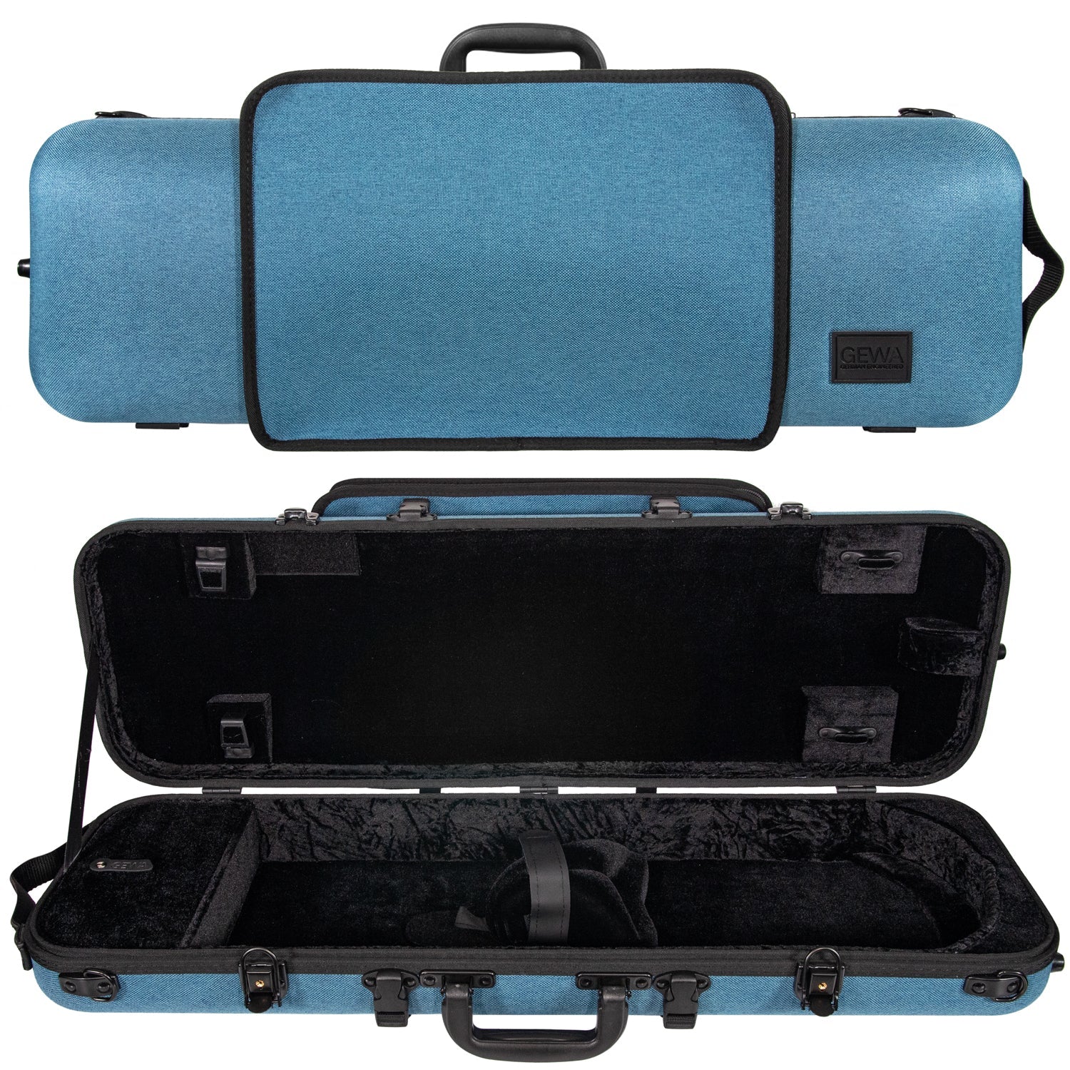 GEWA Bio-A Oblong Violin Case with Sheet Music Pocket Blue 4/4-1/2