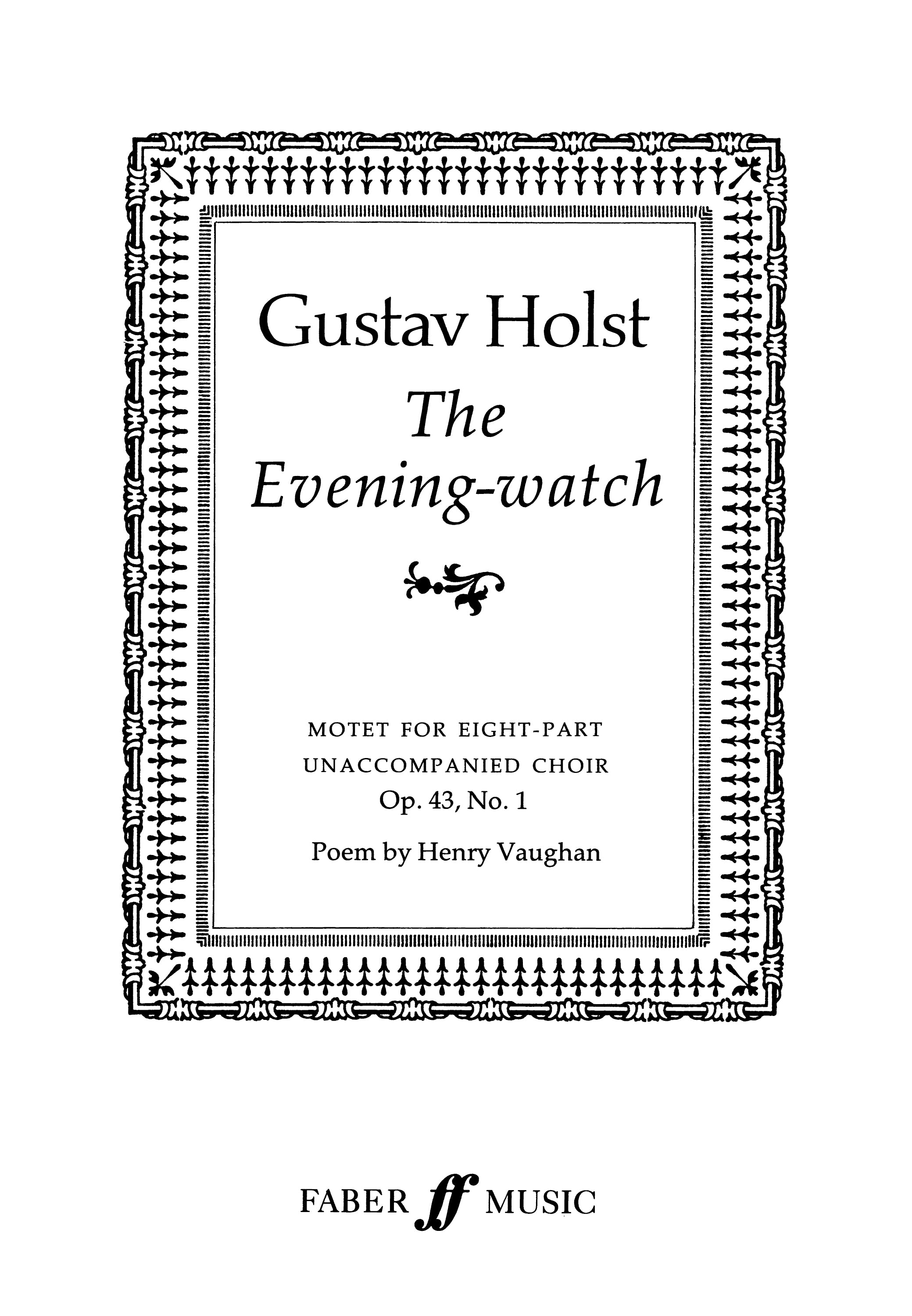 The Evening-Watch - SATB Chorus (Digital Download)