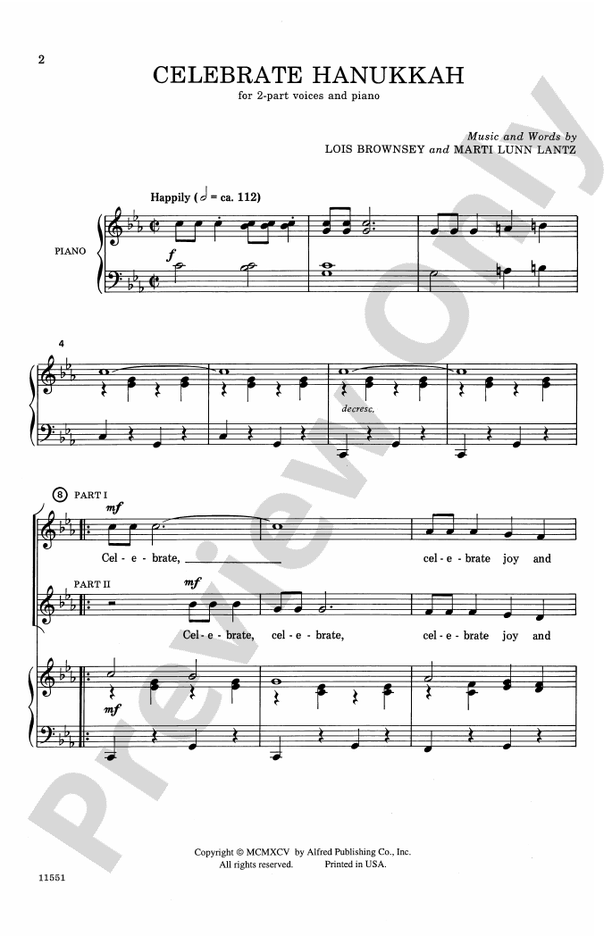 Celebrate Hanukkah – 2-Part Choral Octavo (Digital Download)