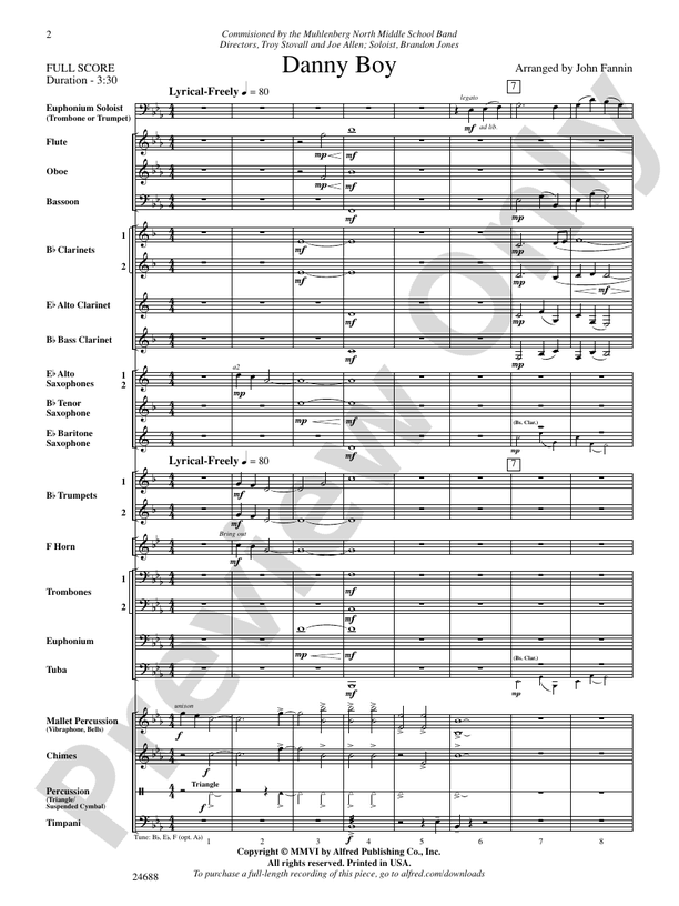 Danny Boy - Concert Band Conductor Score & Parts (Digital Download)