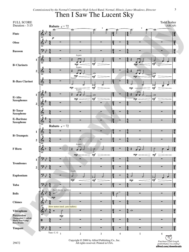 Then I Saw the Lucent Sky - Concert Band Conductor Score & Parts (Digital Download)