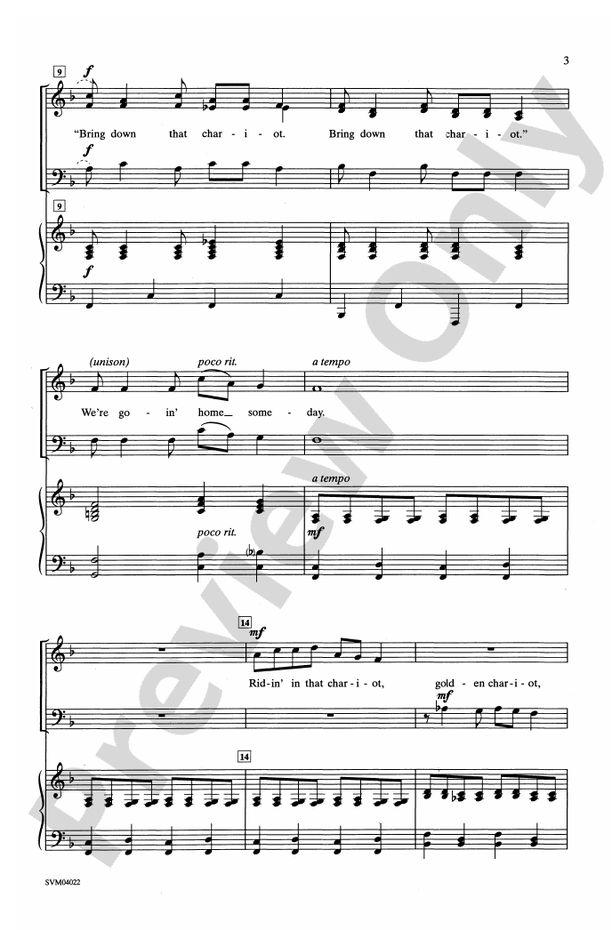 Bring Down That Chariot – 3-Part Mixed Choral Octavo (Digital Download)