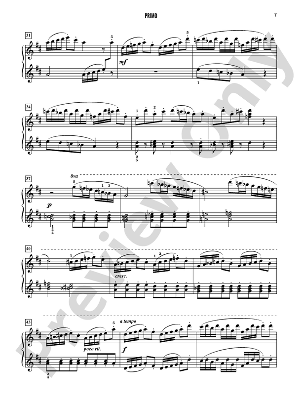 Celebrated Piano Duets, Book 5: Five Diverse Duets for Intermediate to Late Intermediate Pianists - 1 Piano, 4 Hands (Digital Download)