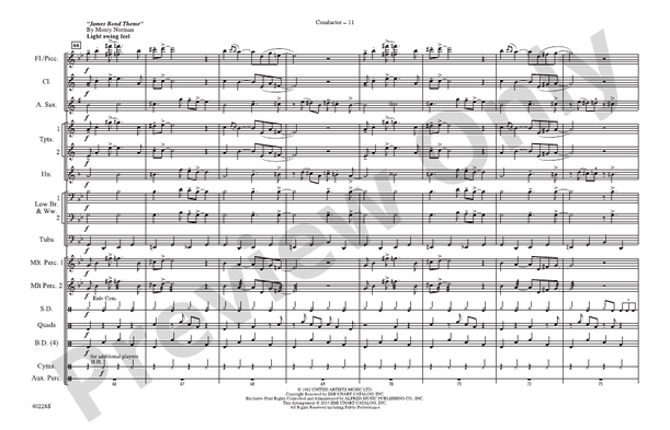 Die Another Day / Live and Let Die / James Bond Theme – Marching Band Conductor Score & Parts (Digital Download)