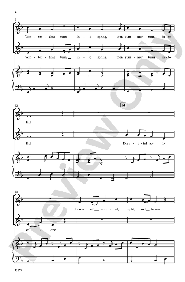 Seasons Come and Seasons Go - 2 Part Treble Choral Octavo (Digital Download)