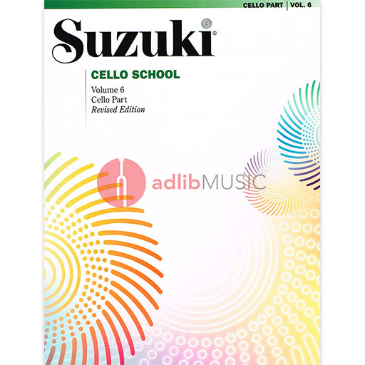 Suzuki Cello School Book/Volume 6 - Cello Book Only, No CD International Edition Summy Birchard 0268S