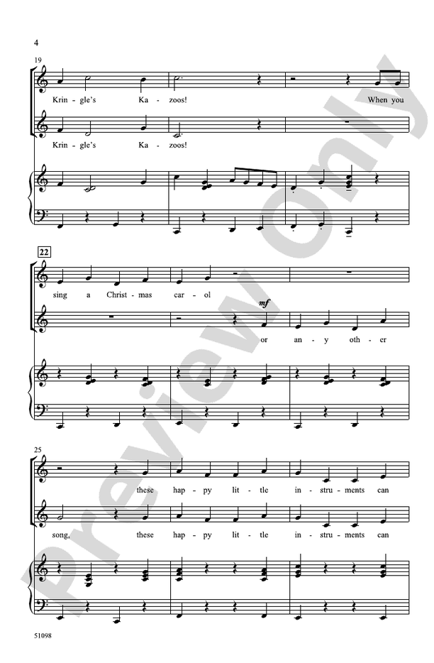 Kris Kringle's Kazoos - 2 Part Treble Choral Octavo (Digital Download)