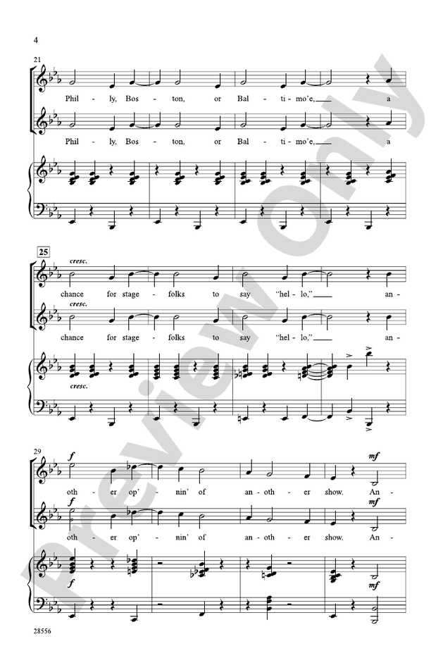 Another Op'nin', Another Show – SSA Choral Octavo (Digital Download)