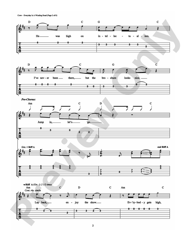 Everyday Is A Winding Road - Easy Guitar (Digital Download)