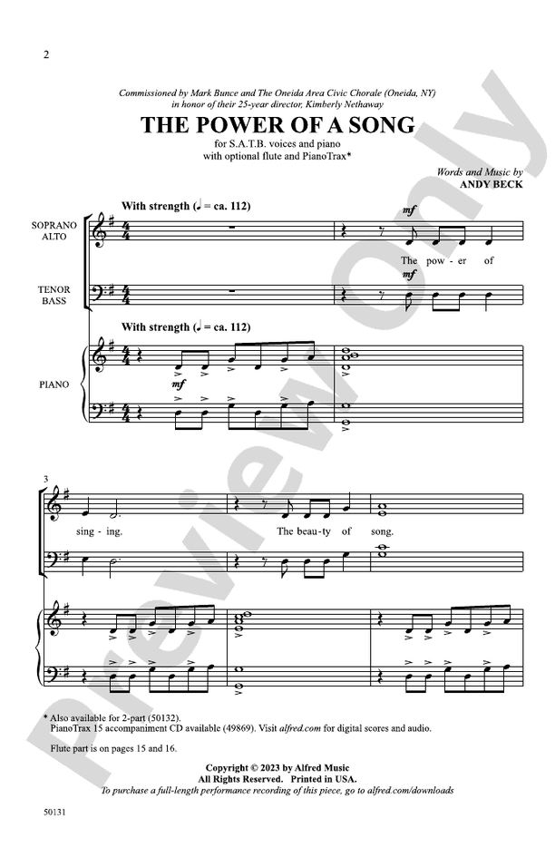 The Power of a Song - SATB Choral Octavo (Digital Download)