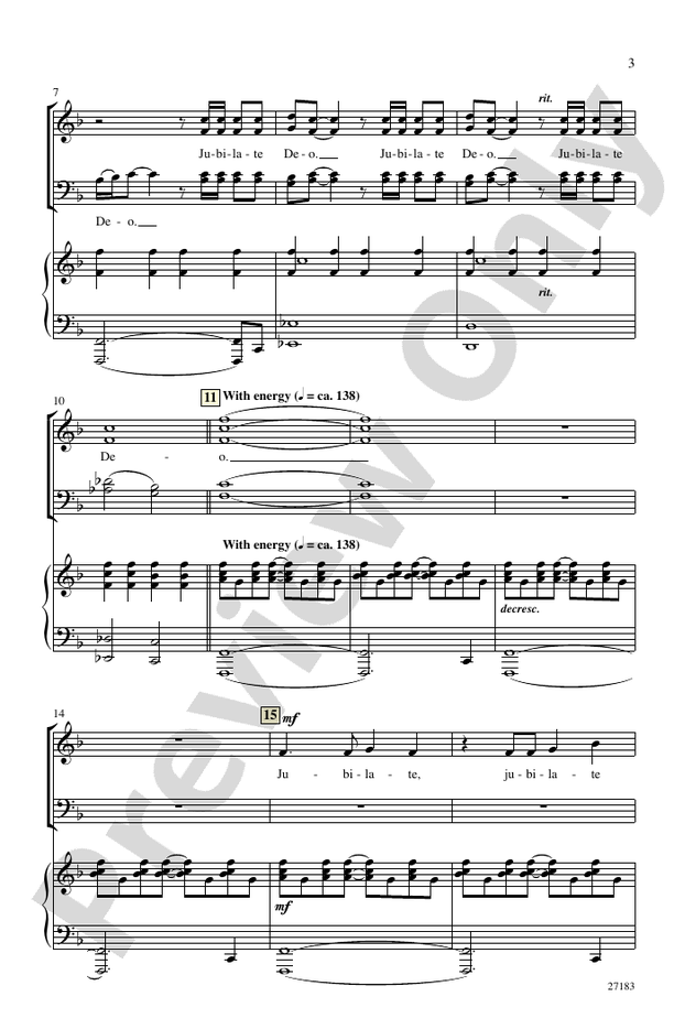 Jubilate Deo - Arr. Sally K. Albrecht – SATB Choral Octavo (Digital Download)
