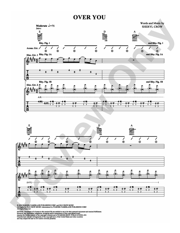 Over You - Guitar TAB (Digital Download)