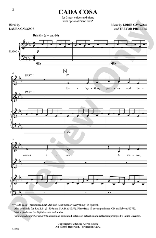Cada Cosa - 2 Part Treble Choral Octavo (Digital Download)