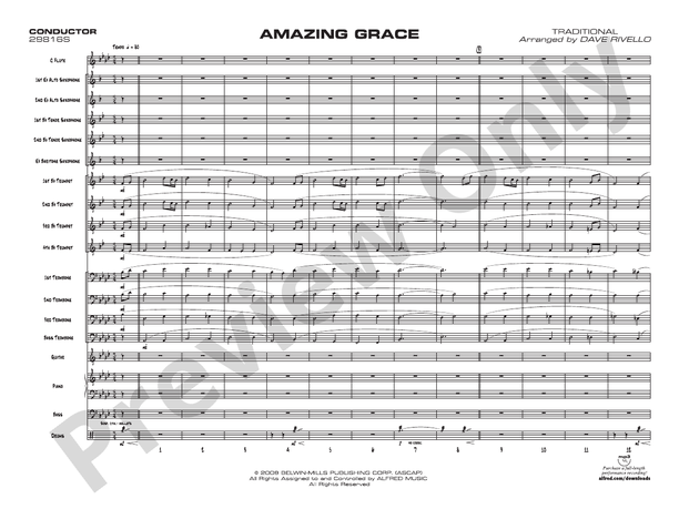 Amazing Grace - Jazz Ensemble Conductor Score & Parts(Digital Download)