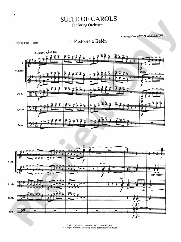 Suite of Carols – String Orchestra Conductor Score & Parts (Digital Download)