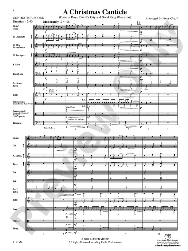A Christmas Canticle - Concert Band Conductor Score & Parts (Digital Download)